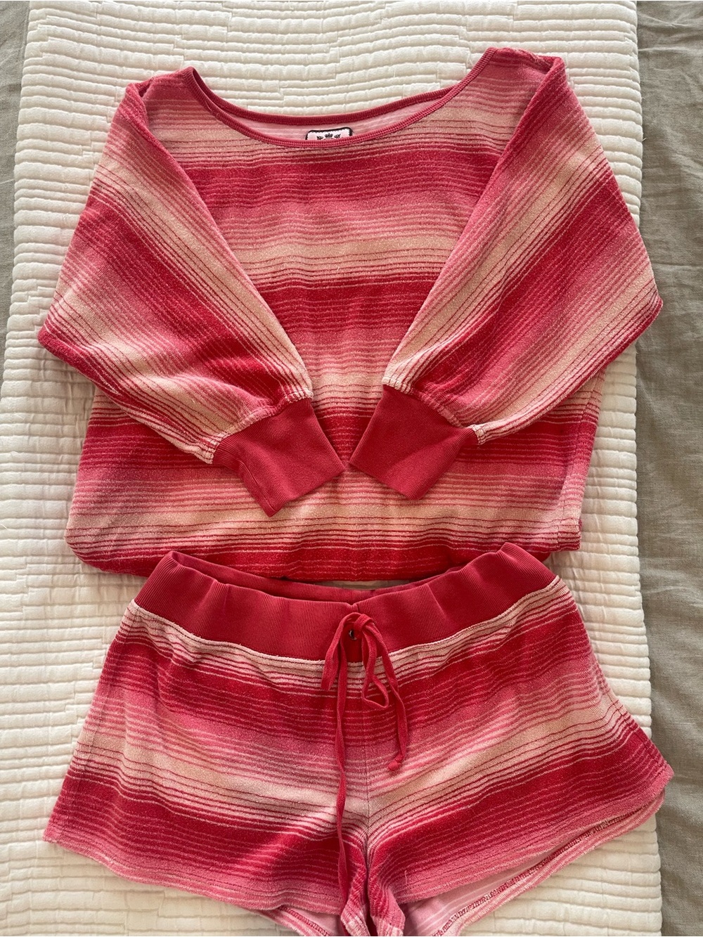 Juicy Couture Pink Stripe Lounge Shorts Set